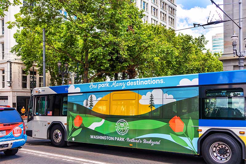 Bus with partial wrap