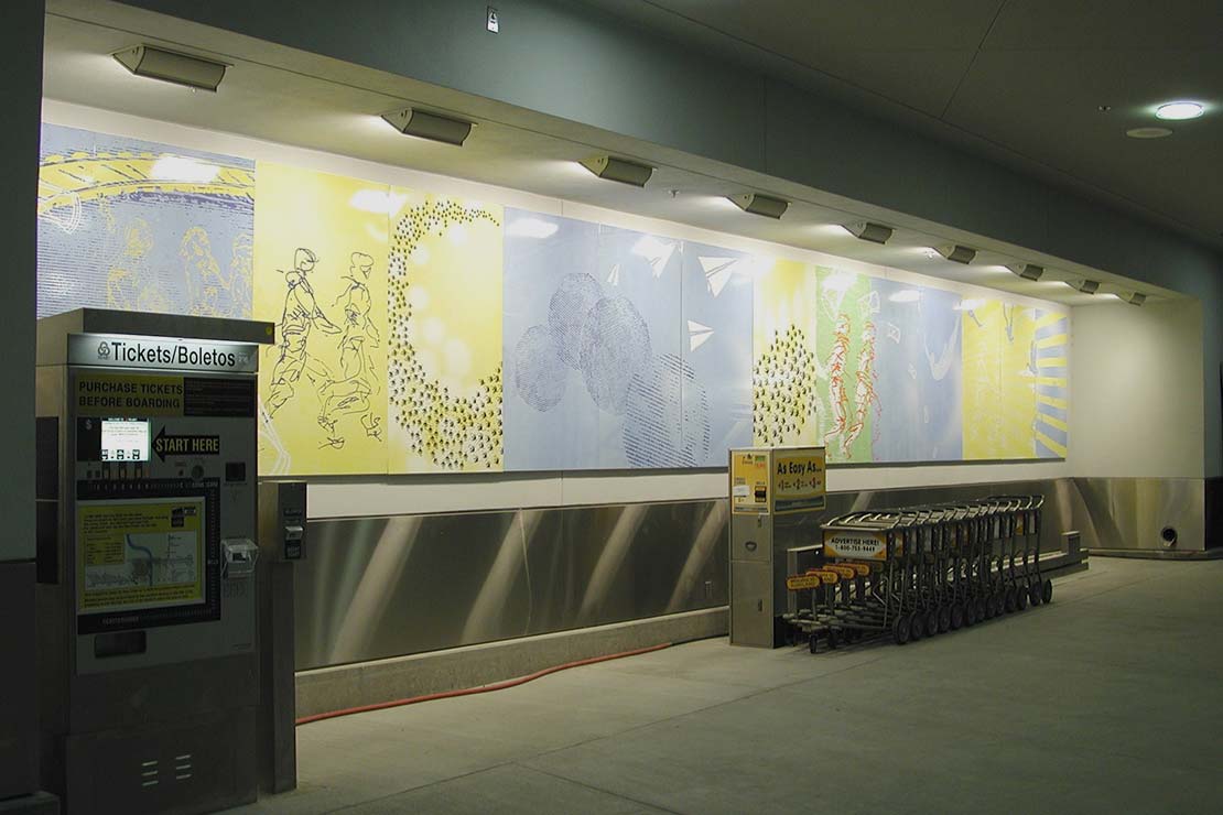 Time Flies porcelain enamel mural at PDX